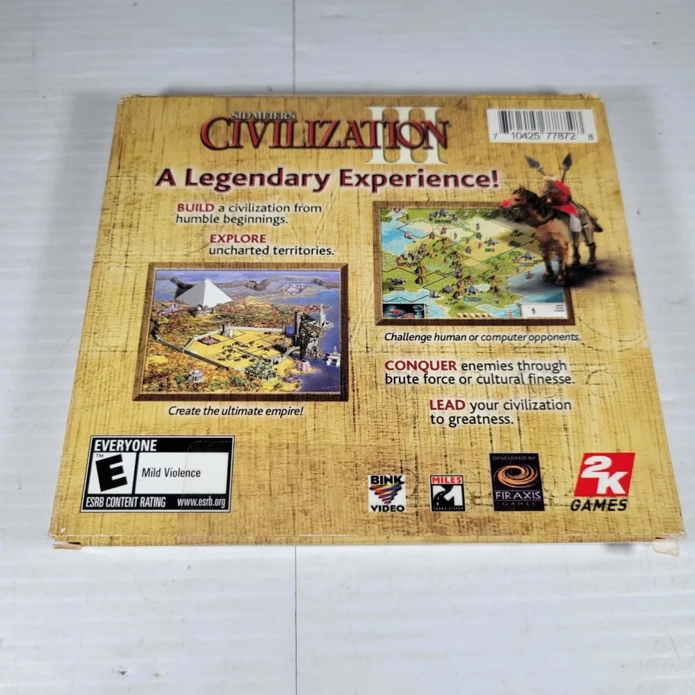 Sid Meier's Civilization III PC CD-ROM Cardboard Gatefold Cover Sealed New